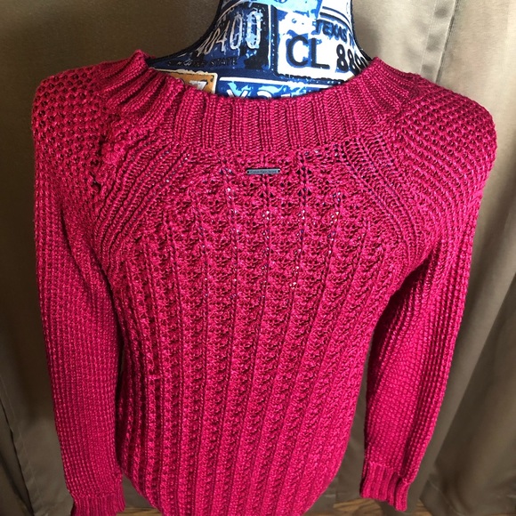 Calvin Klein Red long Sleeve Cable Knit Sweater - Picture 7 of 15